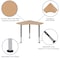Flash Furniture Triangle Natural Collaborative Desk, For Home and Classroom XU-SF-1003-NAT-A-GG - alternate 7